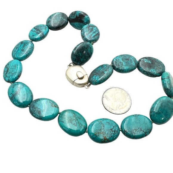 Designer Whitney Kelly Womens Necklace Sterling Silver Turquoise 92 Grams - Picture 1 of 5